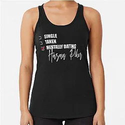 Graphic Mentally Dating Hasan Piker Racerback Tank Top