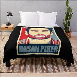 Vintage Hasan Piker Journalist Throw Blanket