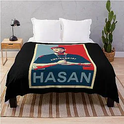 Vintage Hasan Piker Twitch Streamer Game Throw Blanket