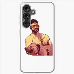 Retro Style Hasan Piker With Cute Dog Journalist or Samsung Galaxy Soft Case