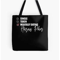Graphic Mentally Dating Hasan Piker Tote Bag