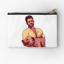 Retro Style Piker With Cute Dog Journalist Awesome Zipper Pouch