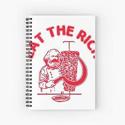 Eat The Rich Doner Kebab Karl Marx Socialist Hasan Piker Spiral Notebook
