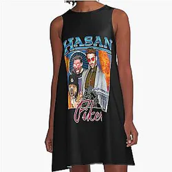 Retro Style Hasan Piker Tubbo Awesome A-Line Dress