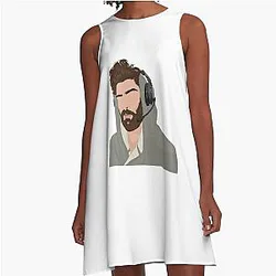 Game Hasan Piker Tubbo Journalist Retro Style A-Line Dress