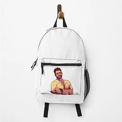 Retro Style Journalist With Cute Dog Backpack