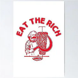Eat the Rich Döner Kebab Karl Marx Socialist Hasan Piker Poster
