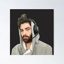Hasan Piker Wearing Headphones Poster