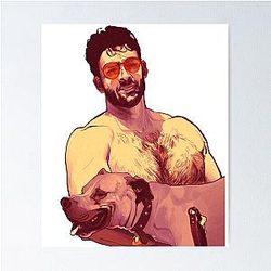 Retro Style Hasan Piker Cute Dog Journalist Awesome Poster