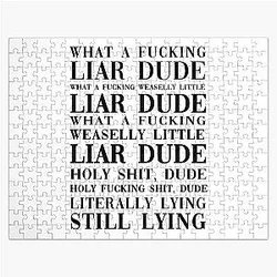 Cute Hasan Piker What Dude Sign Typography Jigsaw Puzzle