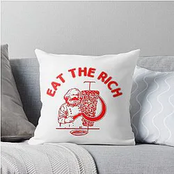 Eat The Rich Doner Döner Kebab Karl Marx Socialist Hasan Piker Throw Pillow
