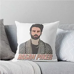 Journalist Hasan Piker Artwork Game Throw Pillow