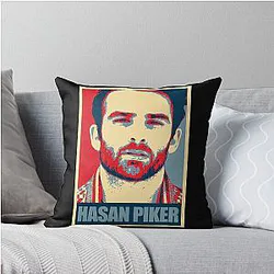 Vintage Hasan Piker Journalist Throw Pillow