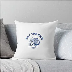 Eat the Rich Döner Kebab Karl Marx Socialist Hasan Piker Throw Pillow