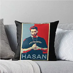 Vintage Hasan Piker Twitch Streamer Game Throw Pillow