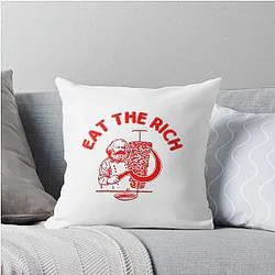 Eat The Rich Doner Kebab Karl Marx Socialist Hasan Piker Throw Pillow