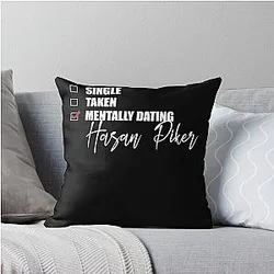 Graphic Mentally Dating Hasan Piker Throw Pillow