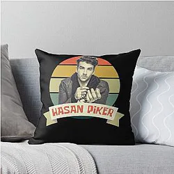 Retro Style Hasan Piker Twitch Streamer Throw Pillow