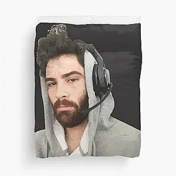 Hasan Piker Wearing Headphone Duvet Cover