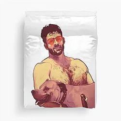 Retro Style Hasan Piker Cute Dog Journalist Awesome Duvet Cover