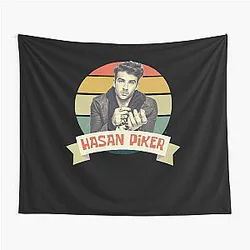 Retro Style Hasan Piker Twitch Streamer Tapestry