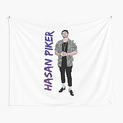 Handsome Gaming Hasan Piker Journalist Retro Style Tapestry
