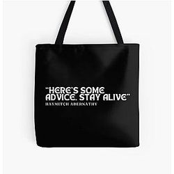 Here's Some Advice to Stay Alive Haymitch Abernathy Quotes Tote Bag