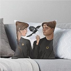 Katniss Everdeen and Haymitch Abernathy Throw Pillow