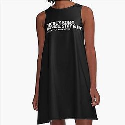 Here's some advice. Stay Alive. Haymitch Abernathy Quotes A-Line Dress