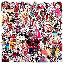 JSYAVG 55pcs Cool Hazbin Hotel Stickers for Kids Teens Adults Waterproof Vinyl Decals for Water Bottle Skateboard Guitar Travel Bag Case Bike Laptop Car Bumper Luggage Phone