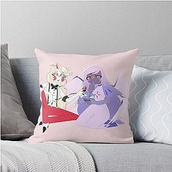 Charlie and Emily Hazbin hotel smoking Throw Pillow