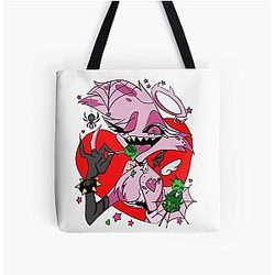 Hazbin Hotel Angel Dust Devil and Angel Over Print Tote Bag