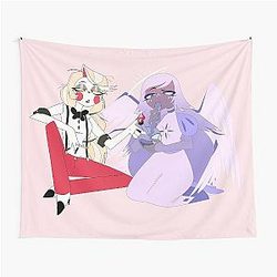 Charlie Emily Hazbin Hotel Smoking Tapestry