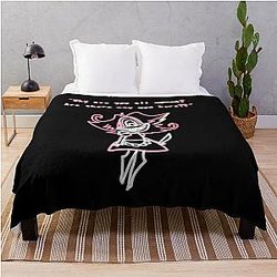Neon Nifty Hazbin Hotel Throw Blanket