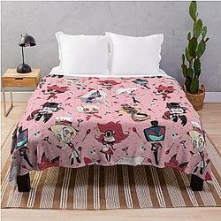Hazbin Hotel Angel Dust Husk Alastor Charlie Vox Vaggie Lucifer Throw Blanket
