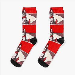 Husk Red Wine Socks - Hazbin Hotel Skyness