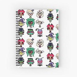 Hazbin Hotel Characters in Halloween Costumes Spiral Notebk