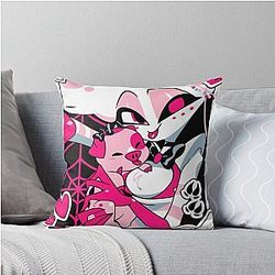 Angel Dust and Fat Nugget Selfie Hazbin Hotel Throw Pillow