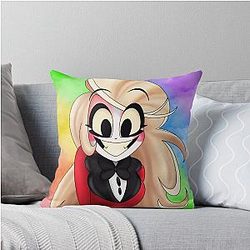 Smiling Charlie Hazbin Hotel Throw Pillow