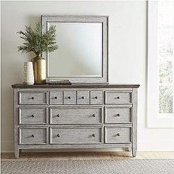 Liberty Furniture Heartland Dresser & Mirror White 66 x 18 x 76