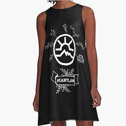 Heartland Ranch Amy and Ty Amber Marshall Spartan Horse Farming Horses Fitted V-Neck A-Line Dress