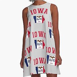 Iowa State Flag Pride A-Line Dress