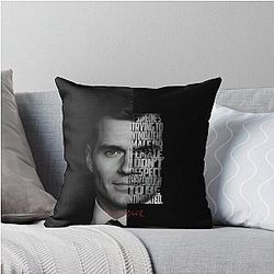 Henry Cavill Minimalist Actor Monochrome Art Throw Pillow