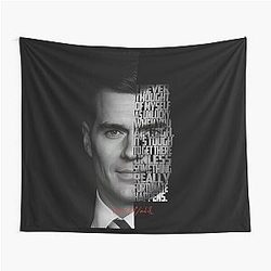 Henry Cavill Minimalist Monochrome Actor Art Tapestry