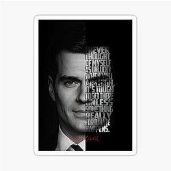 Henry Cavill Minimalist Monochrome Actor Art Sticker