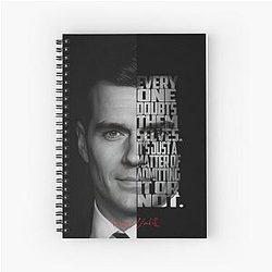 Henry Cavill Minimalist Monochrome Artist Spiral Notebook