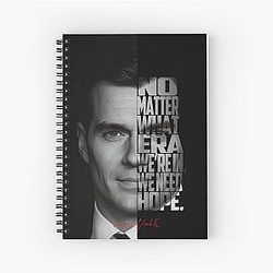 Henry Cavill Minimalist Monochrome Actor Art Spiral Notebook
