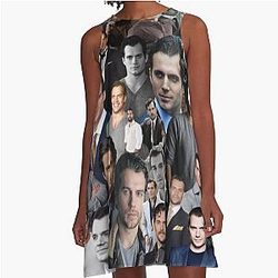 Henry Cavill Collage A line dress