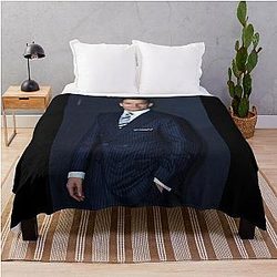 Henry Cavill Elegant Cinematic Portrait in Classic Throw Blanket