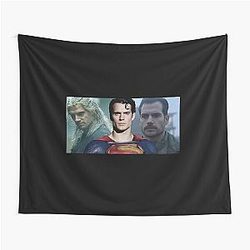 Henry Cavill Portrait Collage Cinematic Art Tribute Design Tapestry